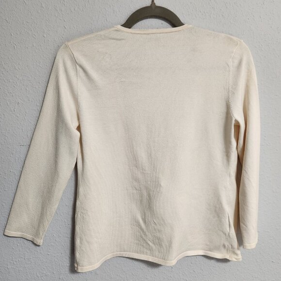 Ann Taylor Butter Yellow Coquette Bow Silk Cardigan Sweater Small Petite - Picture 3 of 7